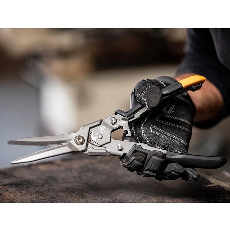 ToughBuilt Aviation Snips | Carbon Steel Cut Shears — Left, Right, Straight & Offset Long