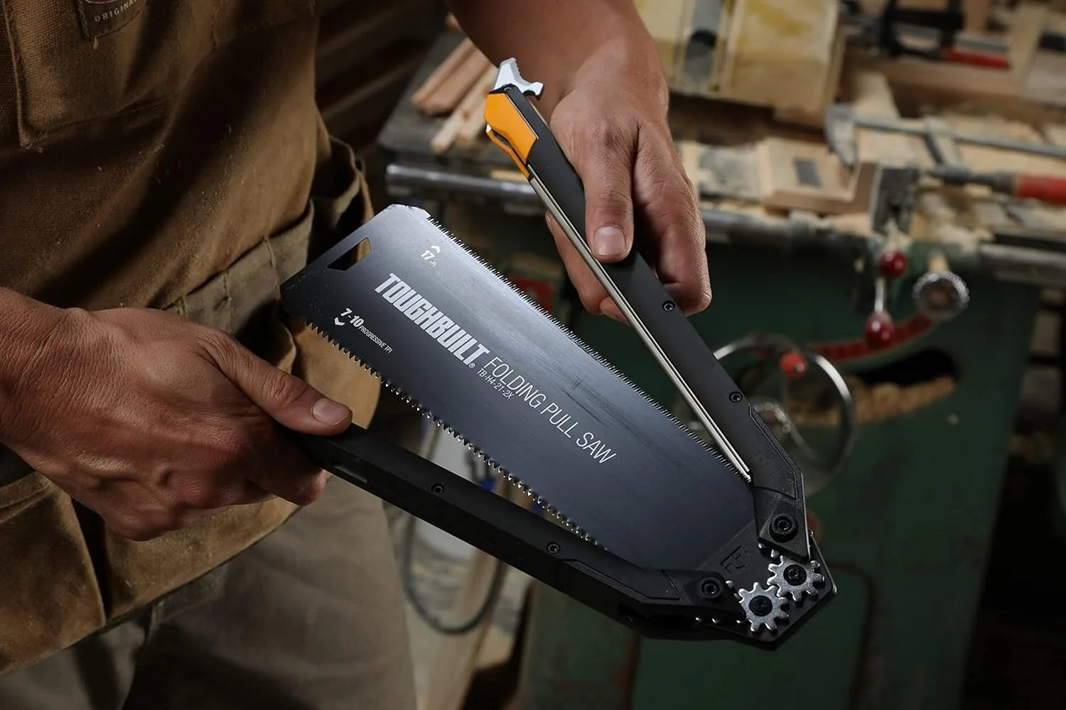 ToughBuilt Folding Pull Saw | Double-Edge Blade with In-Handle Storage | TB-H4-21-2X