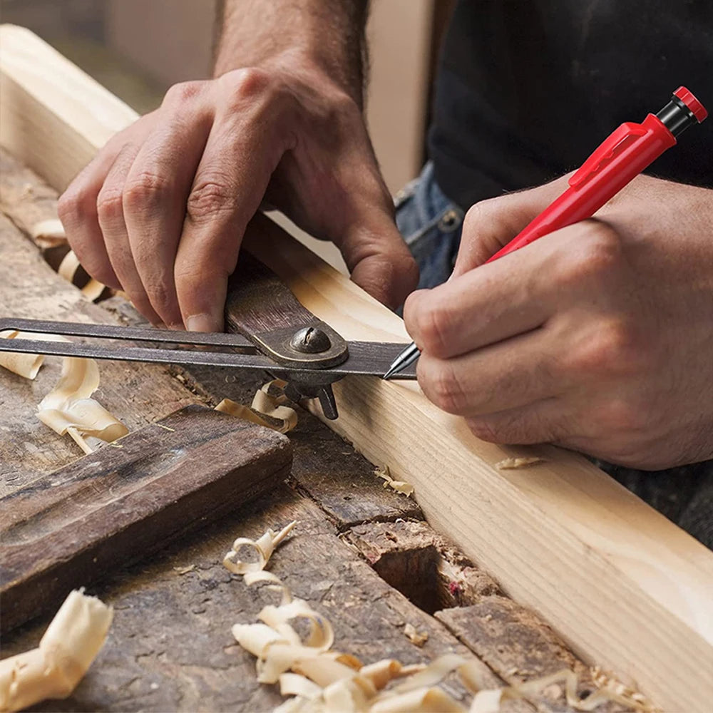 Pro Carpenter Pencil Set | Deep Hole Mechanical Marking Pencils for Woodworking & Construction