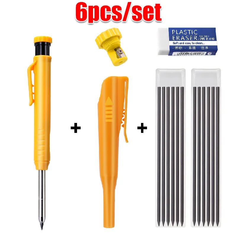 JOMPENS Carpenter Mechanical Pencil Set | 0.7mm Marking Pencil with 2 Boxes Lead Refills