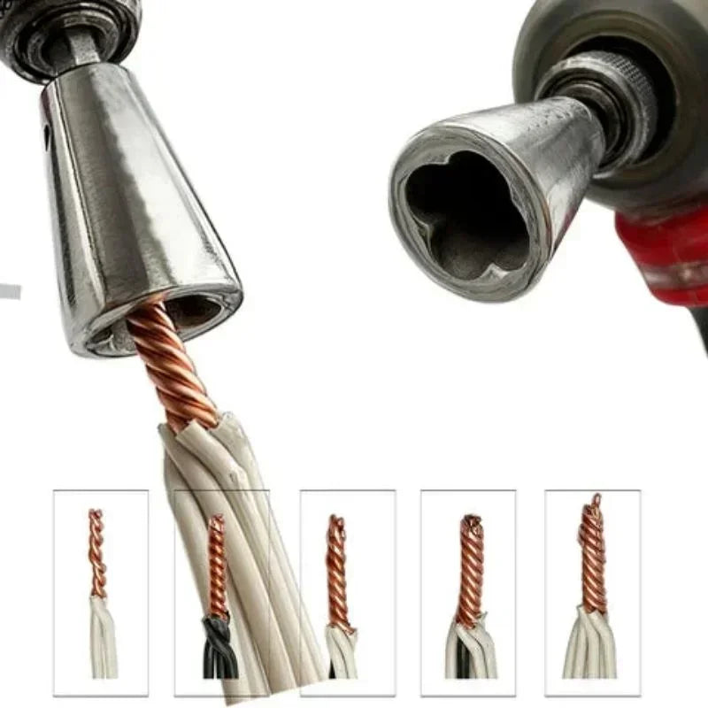 Stainless Steel Wire Twisting Tool for Power Drills | Electrician's 1/4" Hex Shank Cable Twister
