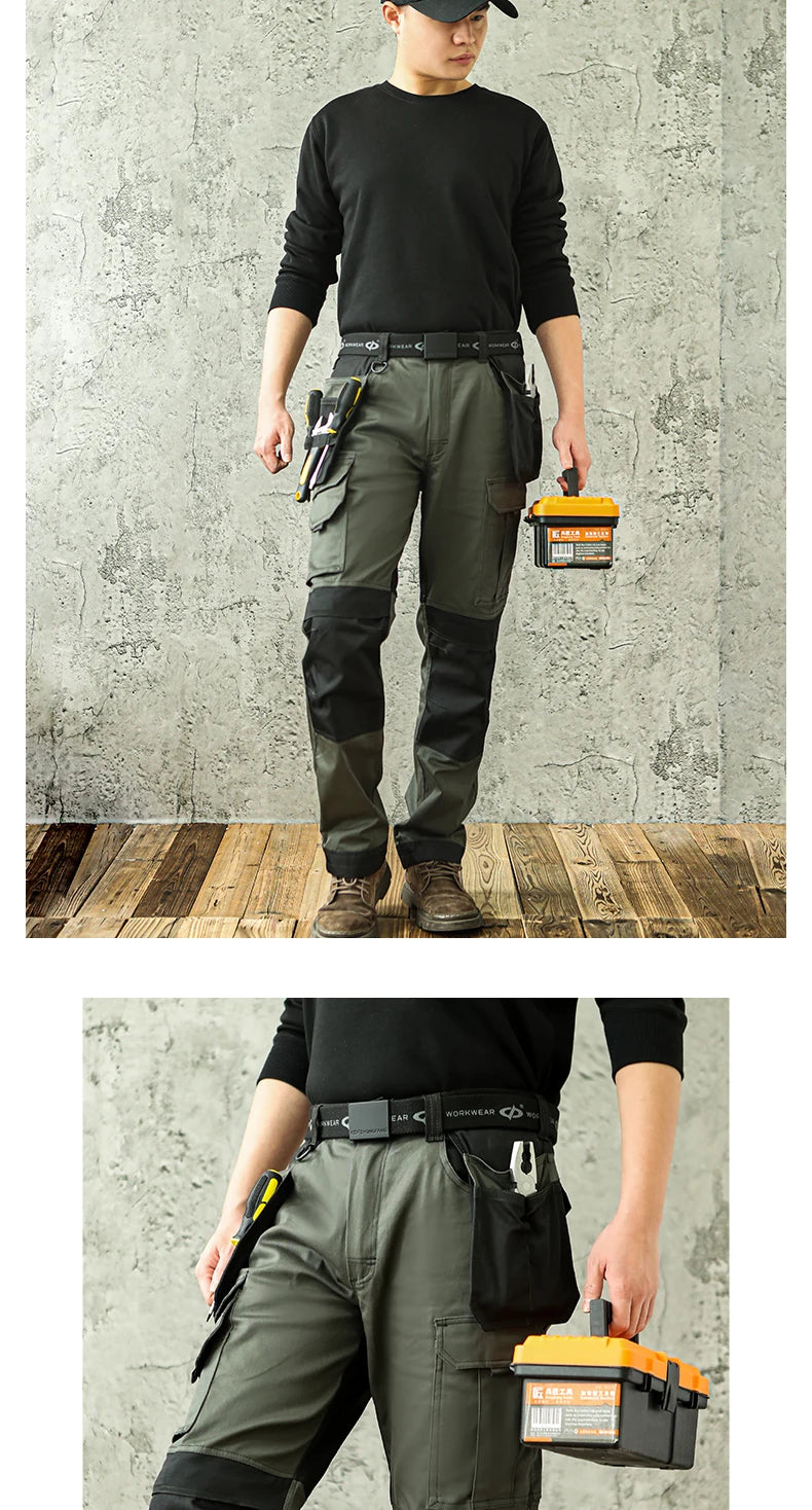 Pro Knee Pad Work Pants | Polycotton Twill Trousers with EVA Knee Pads & Reflective Tapes