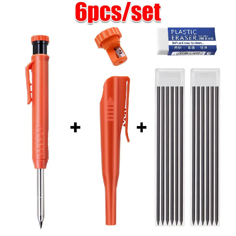 JOMPENS Carpenter Mechanical Pencil Set | 0.7mm Marking Pencil with 2 Boxes Lead Refills