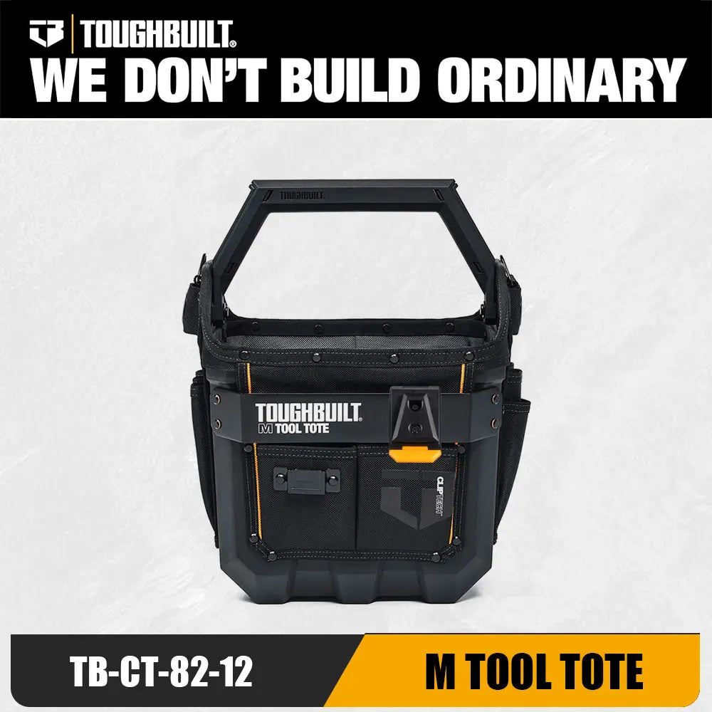 ToughBuilt 12" Hard Body Tool Tote | ClipTech Organizer for Job Site & Garage | TB-CT-82-12