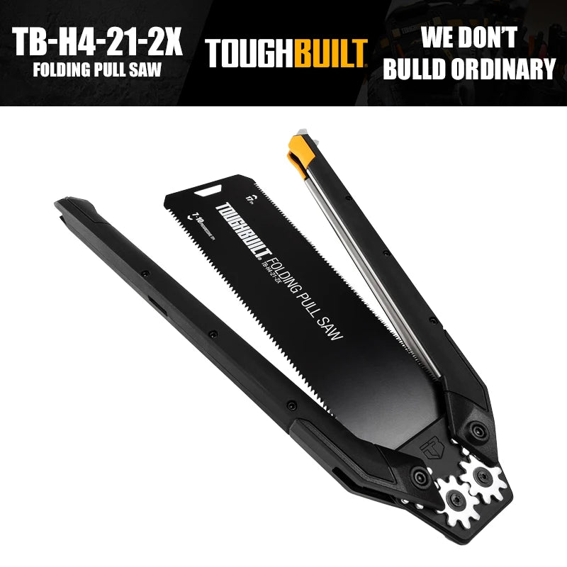 ToughBuilt Folding Pull Saw | Double-Edge Blade with In-Handle Storage | TB-H4-21-2X