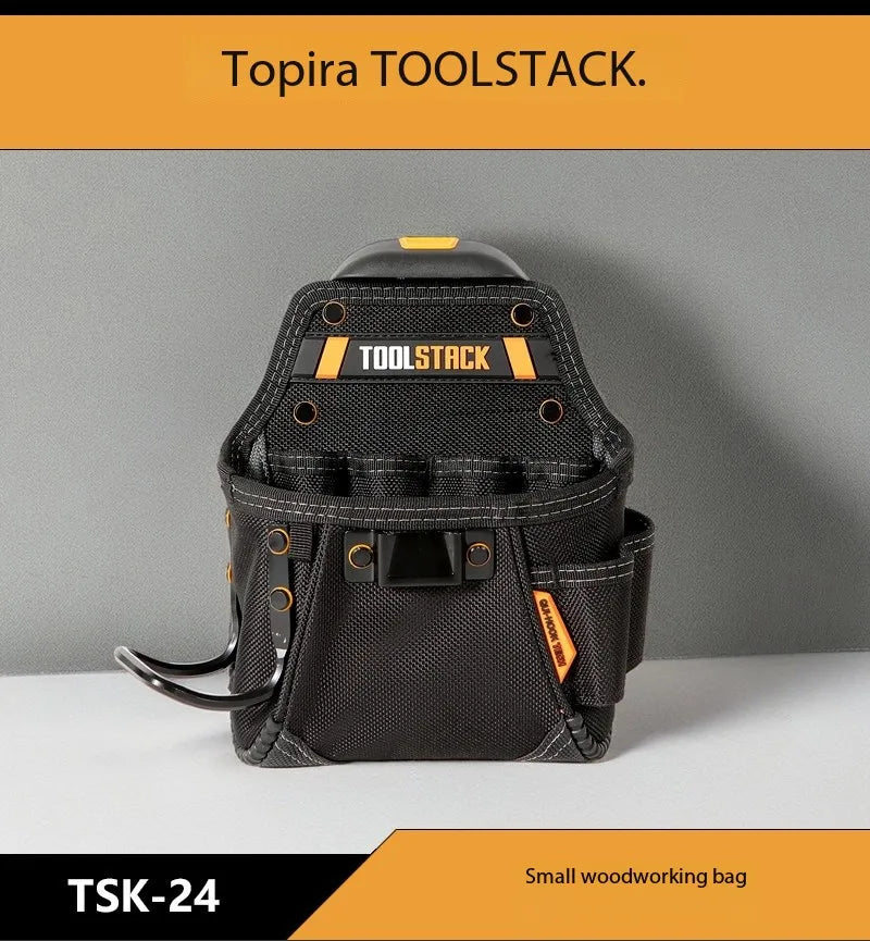 TOOLSTACK Carpenter Tool Pouch | Belt-Clip Hammer & Screwdriver Bag