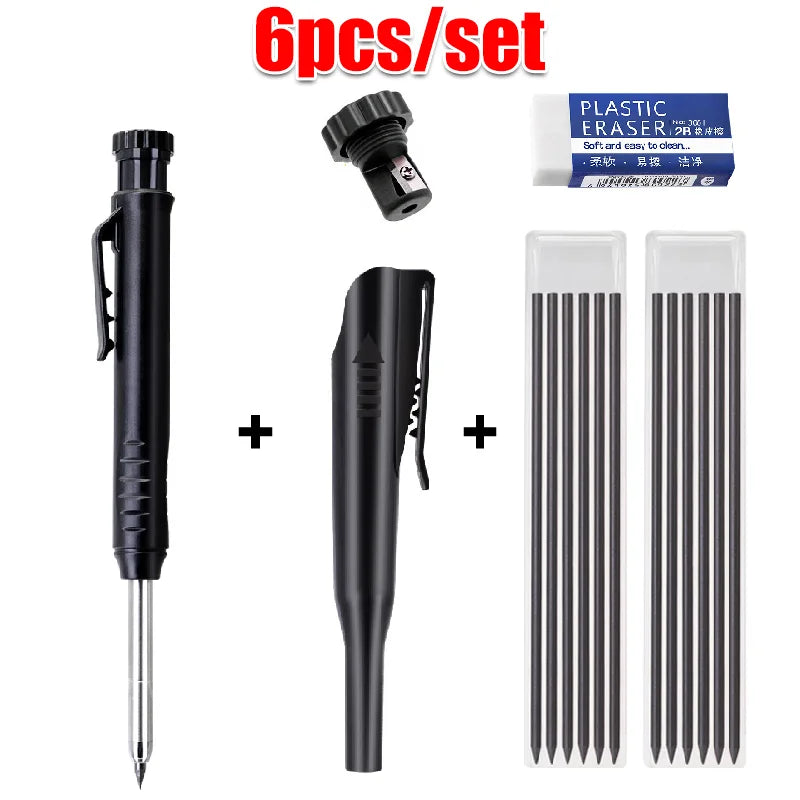 JOMPENS Carpenter Mechanical Pencil Set | 0.7mm Marking Pencil with 2 Boxes Lead Refills