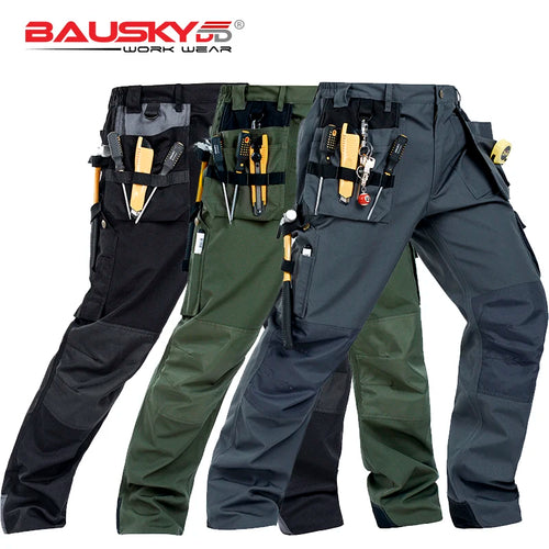 Men's Multi-Pocket Work Cargo Pants & Shorts | Polycotton Twill Mechanic Workwear — S to 3XL