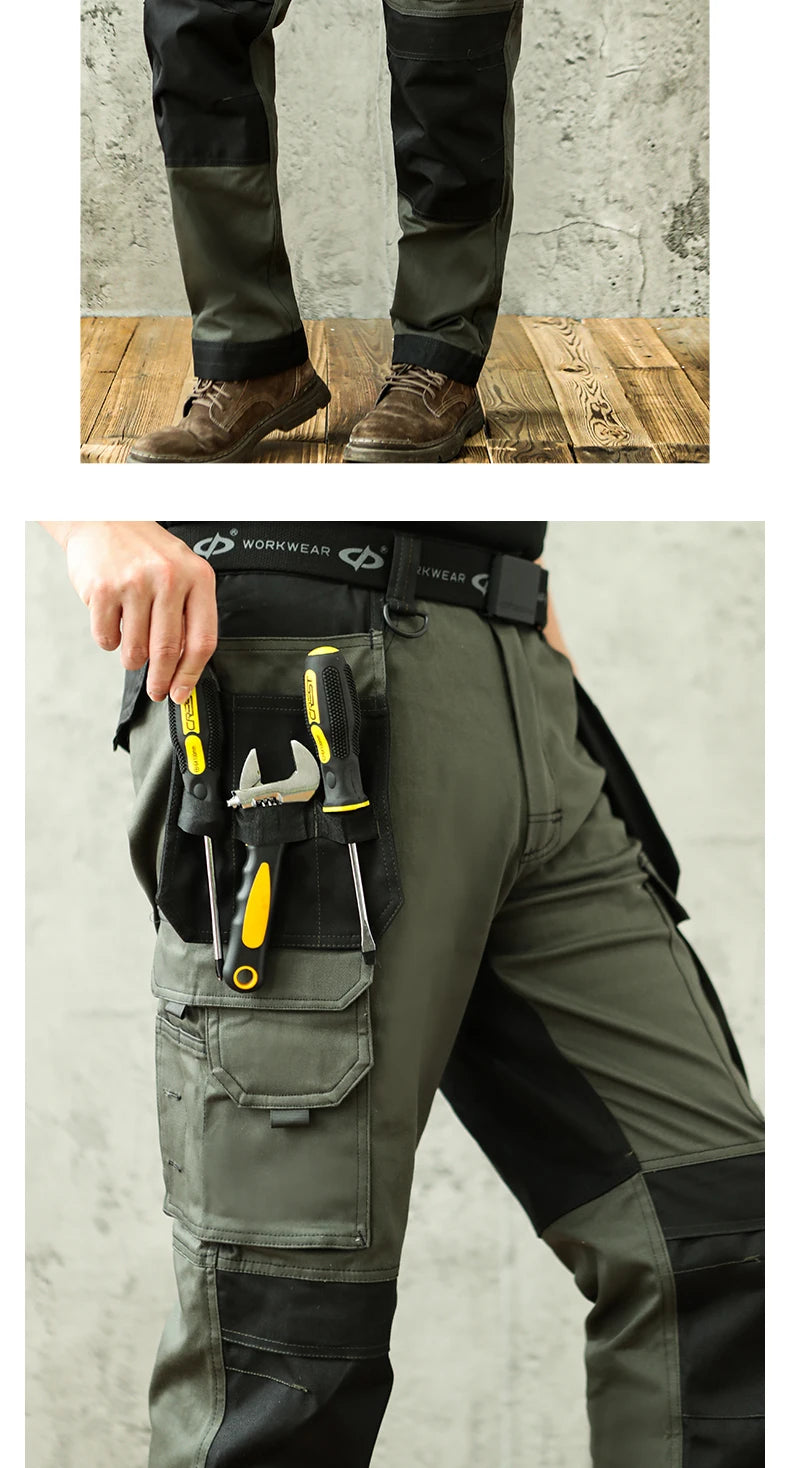 Pro Knee Pad Work Pants | Polycotton Twill Trousers with EVA Knee Pads & Reflective Tapes
