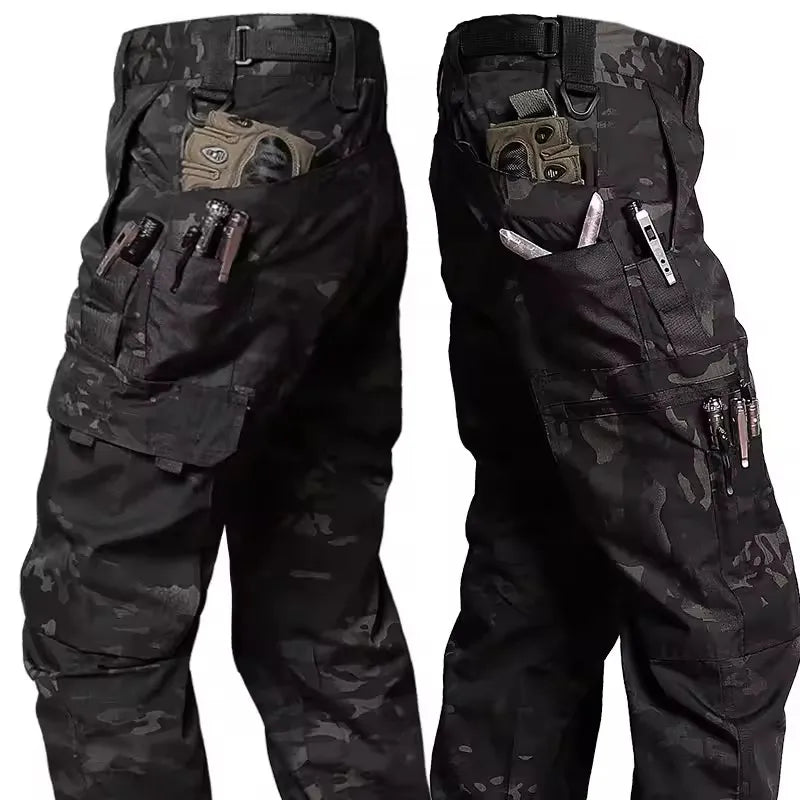 Men's Waterproof Multi-Pocket Cargo Pants | Straight-Leg Work & Outdoor Trousers — S to 3XL