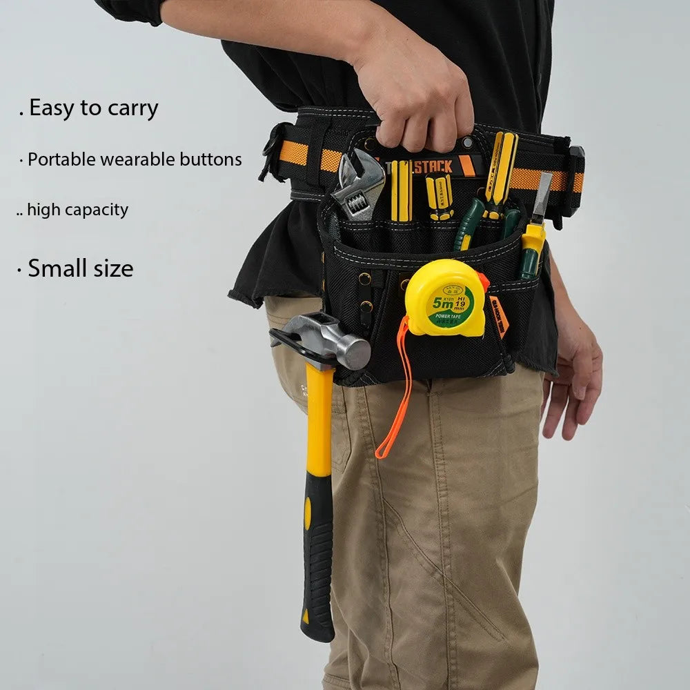 TOOLSTACK Carpenter Tool Pouch | Belt-Clip Hammer & Screwdriver Bag