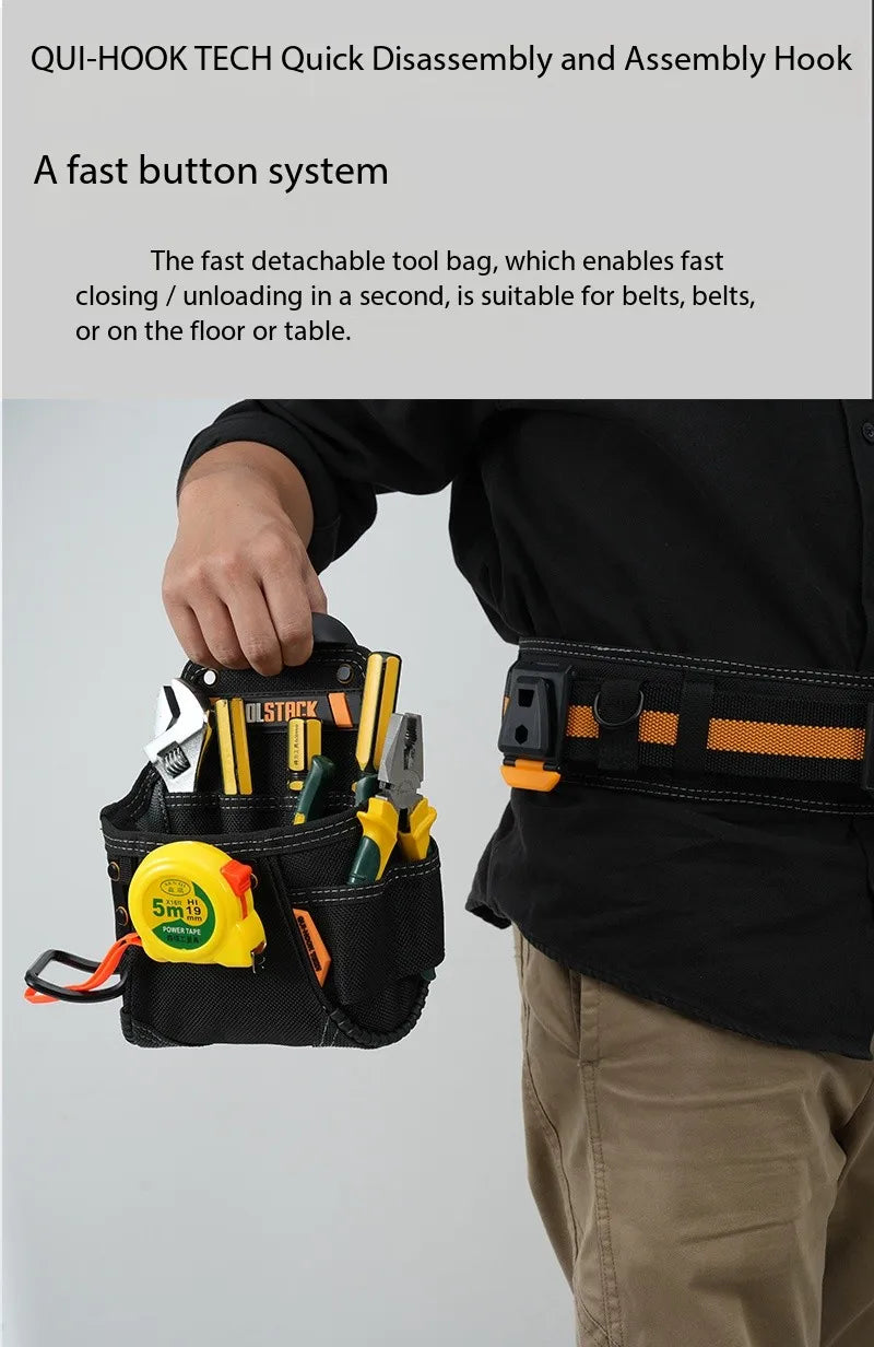 TOOLSTACK Carpenter Tool Pouch | Belt-Clip Hammer & Screwdriver Bag