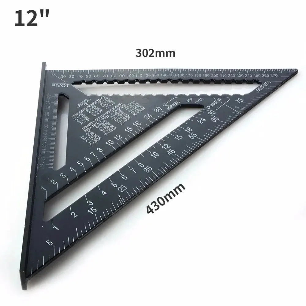 Aluminum Rafter Square | Triangle Ruler & Protractor for Woodworking & Framing