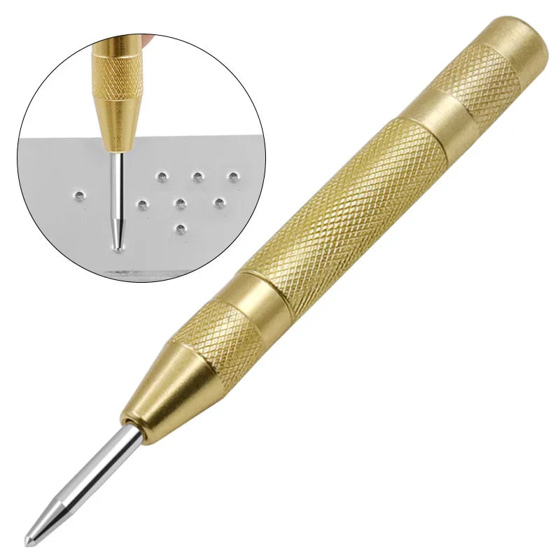 Pro Automatic Center Punch | Spring-Loaded Metal & Wood Marking Tool — 6 Colors
