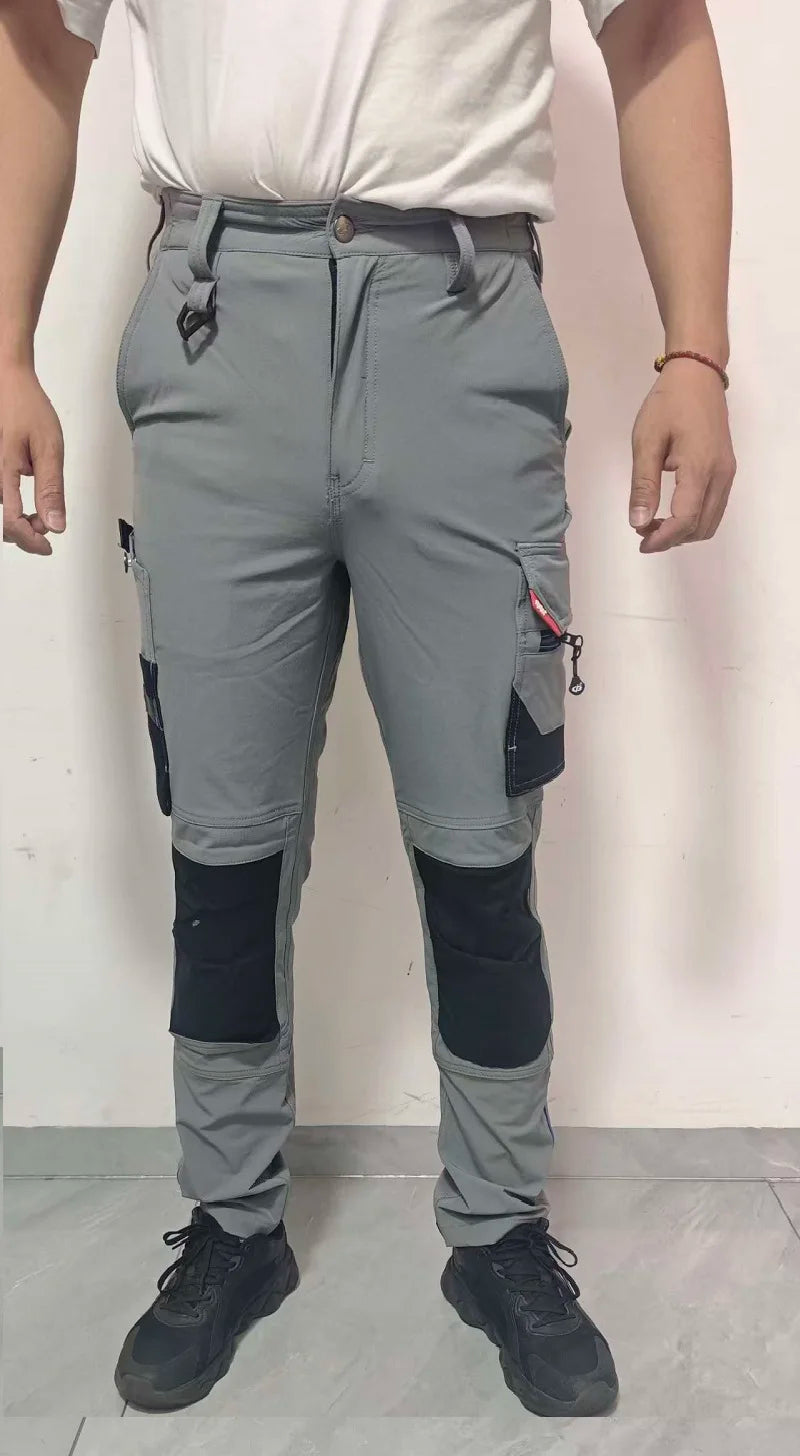 Men's Multi-Pocket Mechanic Work Pants | Wear-Resistant Cargo Trousers with Optional Kneepads — S to 3XL