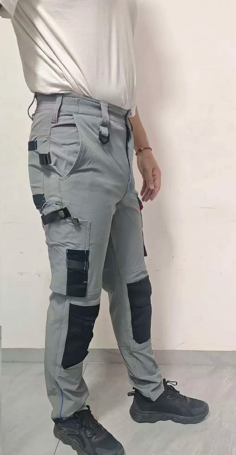 Men's Multi-Pocket Mechanic Work Pants | Wear-Resistant Cargo Trousers with Optional Kneepads — S to 3XL