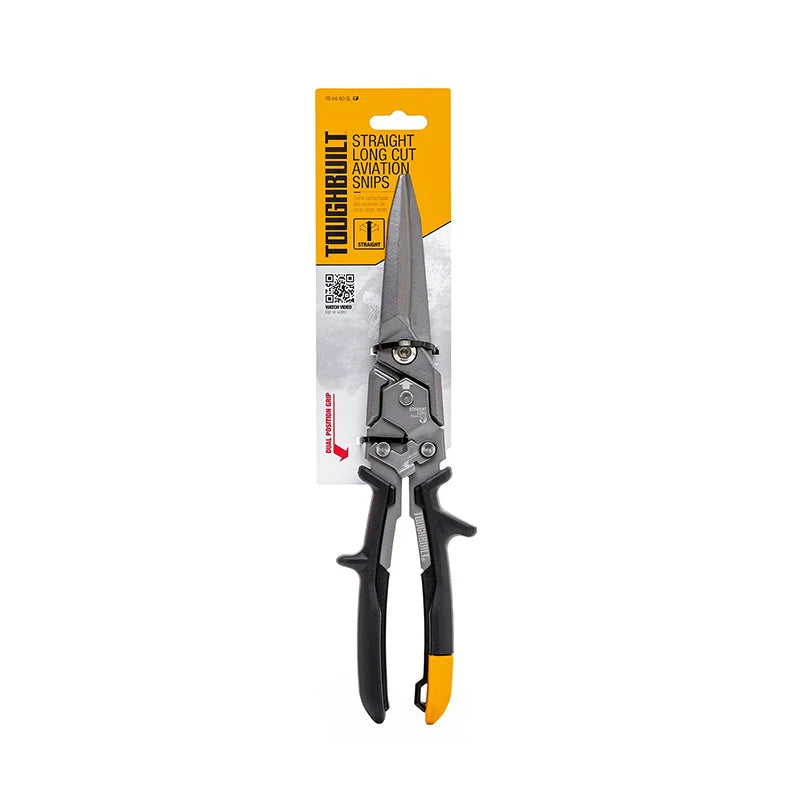ToughBuilt Aviation Snips | Carbon Steel Cut Shears — Left, Right, Straight & Offset Long
