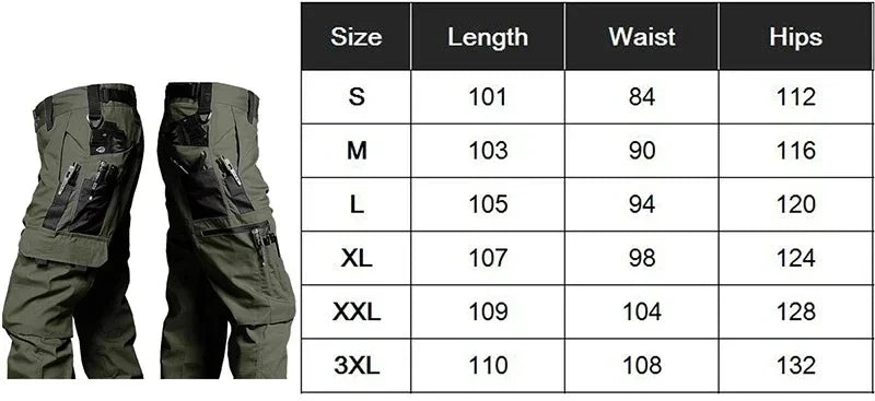 Men's Waterproof Multi-Pocket Cargo Pants | Straight-Leg Work & Outdoor Trousers — S to 3XL