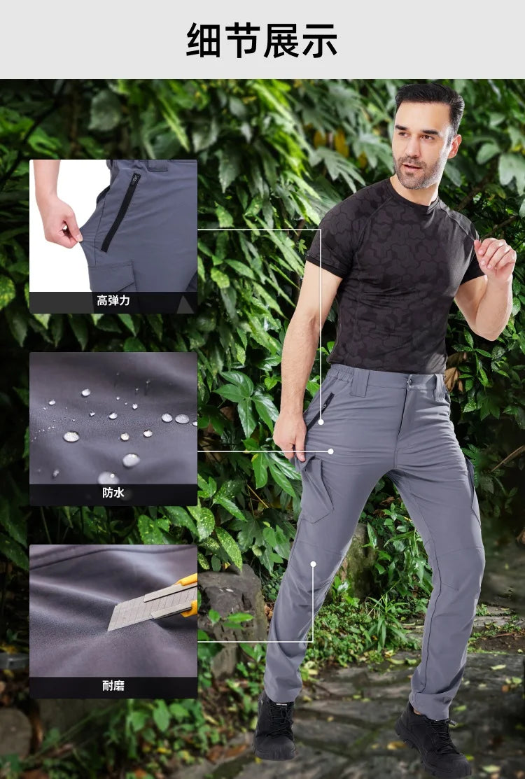 Men's Multi-Pocket Mechanic Work Pants | Wear-Resistant Cargo Trousers with Optional Kneepads — S to 3XL