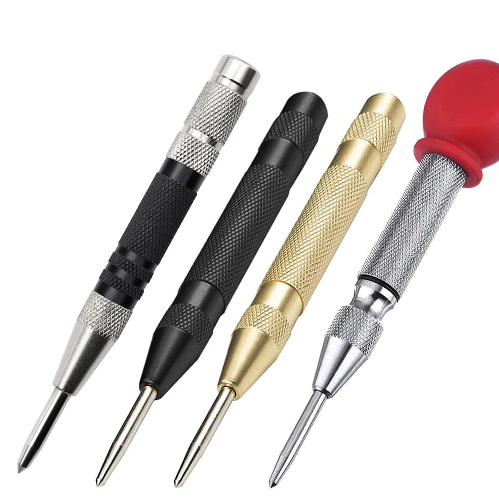 Pro Automatic Center Punch | Spring-Loaded Metal & Wood Marking Tool — 6 Colors