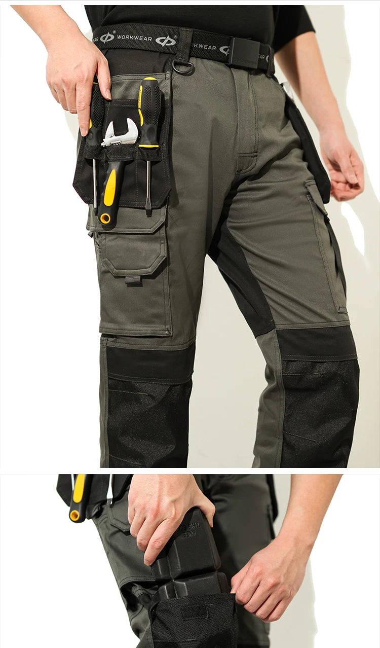 Pro Knee Pad Work Pants | Polycotton Twill Trousers with EVA Knee Pads & Reflective Tapes