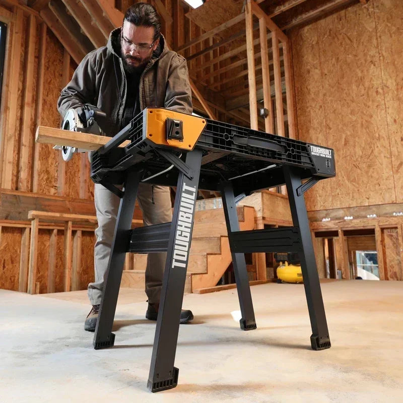 ToughBuilt QuickSet Work Bench | Portable Folding Job Site Table with 1,000 lb Capacity