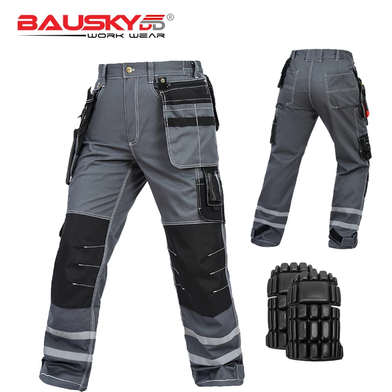 Men's Multi-Pocket Work Cargo Pants & Shorts | Polycotton Twill Mechanic Workwear — S to 3XL