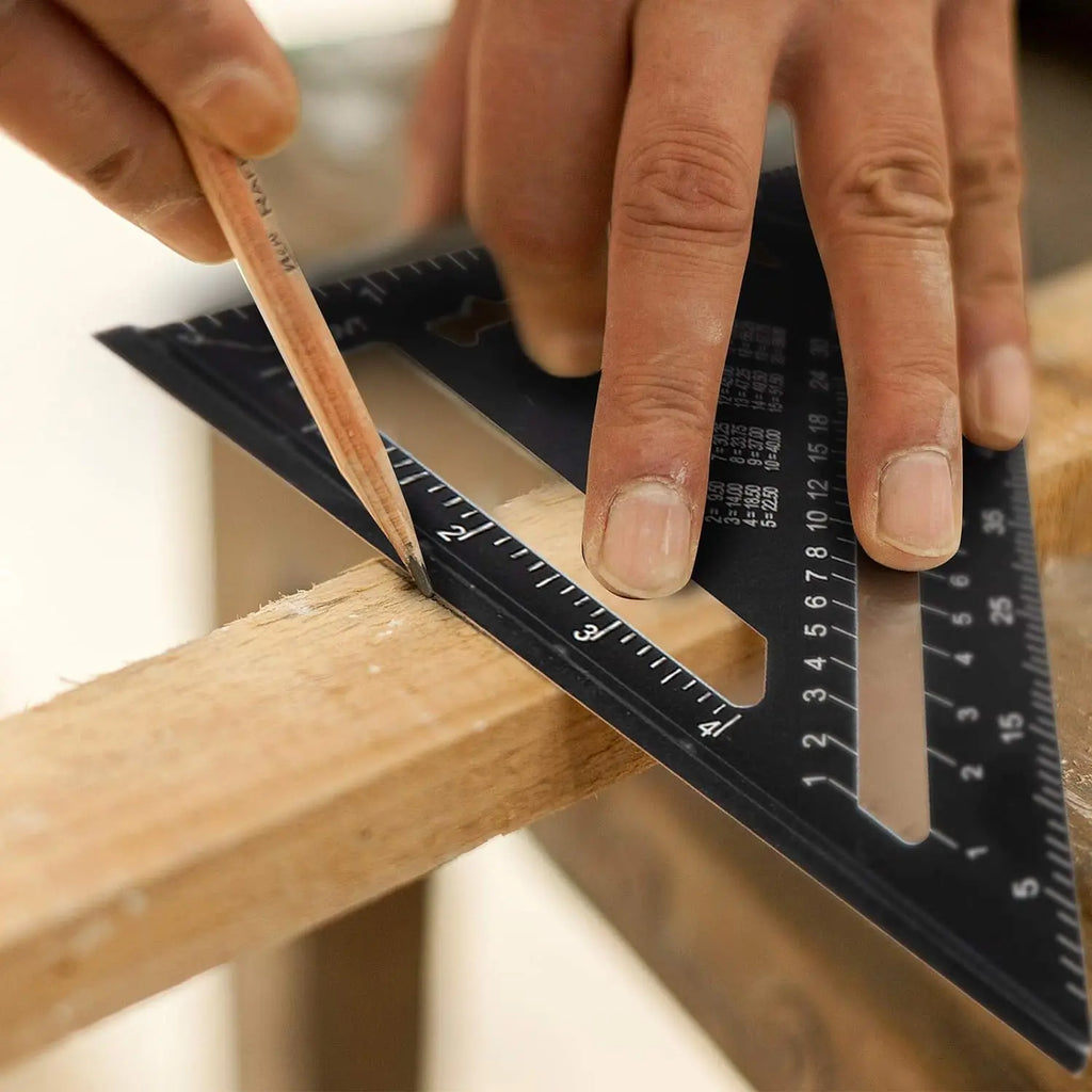 Aluminum Rafter Square | Triangle Ruler & Protractor for Woodworking & Framing