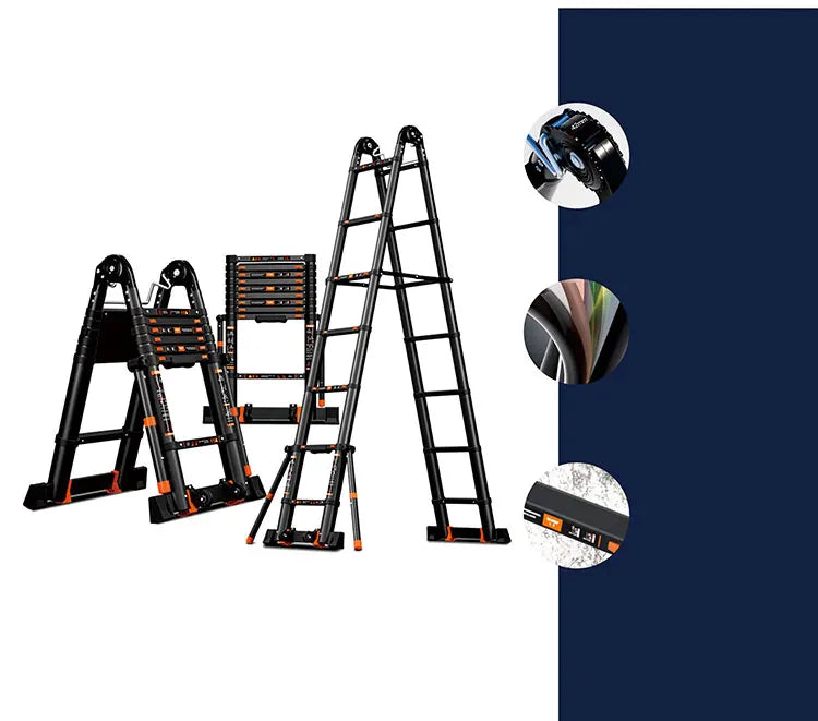 Pro Folding Telescopic Step Ladder | Aluminum Multi-Position Ladder — 2.9M & 3.3M